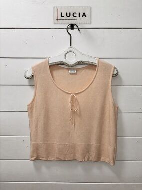 Lucia Knit Sleeveless Top – Blush Beige – Size 12